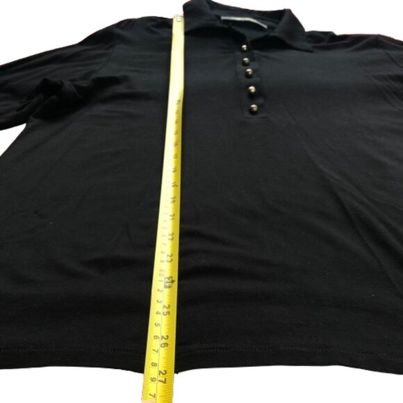 Marina Rinaldi black long long button collar T shirt style top tunic - Picture 11 of 13